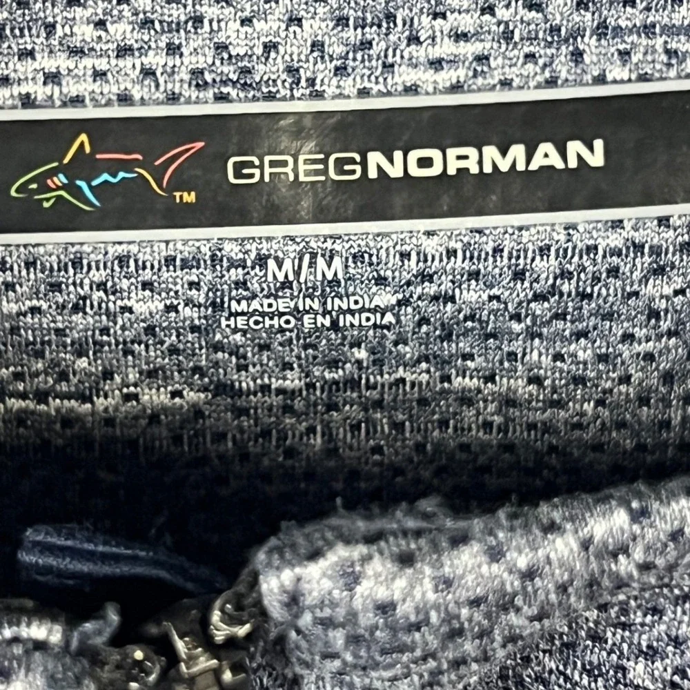 Greg Norman Quarter Zip Pullover Mens Medium Blue Space Dye Golf Athletic Shirt‎